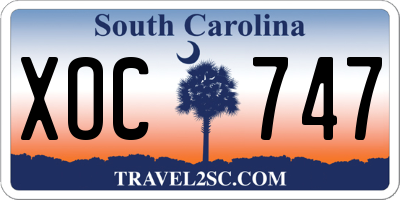 SC license plate XOC747