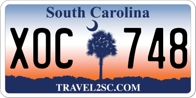 SC license plate XOC748