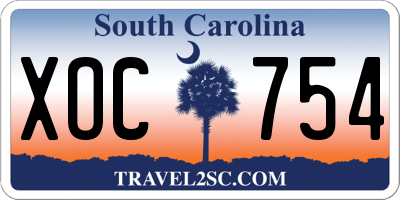 SC license plate XOC754