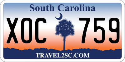 SC license plate XOC759