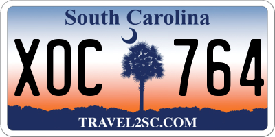 SC license plate XOC764