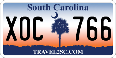 SC license plate XOC766