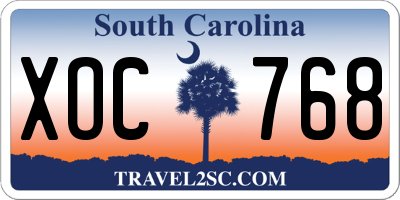 SC license plate XOC768