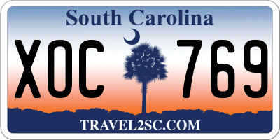 SC license plate XOC769