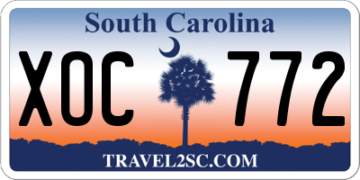 SC license plate XOC772