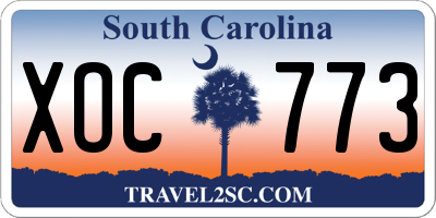 SC license plate XOC773