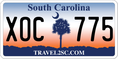 SC license plate XOC775