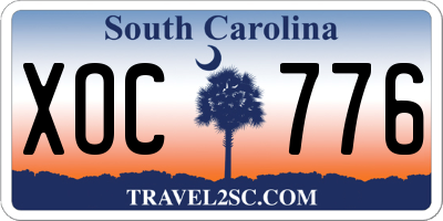 SC license plate XOC776