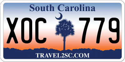 SC license plate XOC779