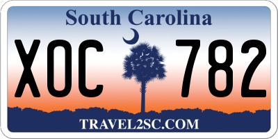 SC license plate XOC782