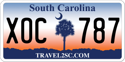 SC license plate XOC787
