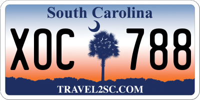 SC license plate XOC788
