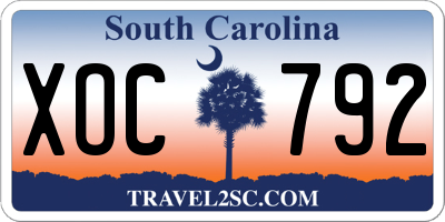 SC license plate XOC792