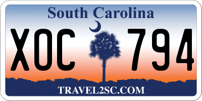 SC license plate XOC794