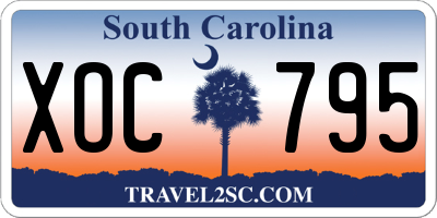 SC license plate XOC795