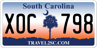 SC license plate XOC798