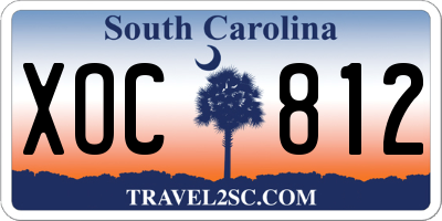 SC license plate XOC812