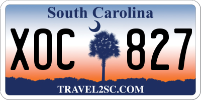 SC license plate XOC827
