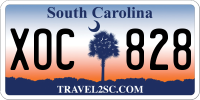 SC license plate XOC828