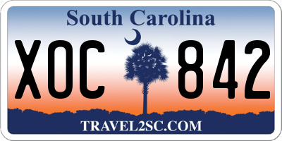 SC license plate XOC842