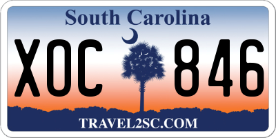 SC license plate XOC846