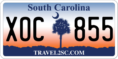 SC license plate XOC855