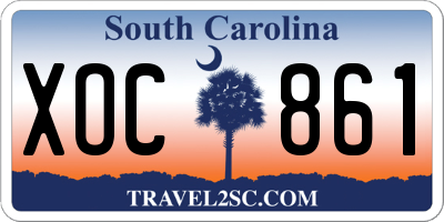 SC license plate XOC861