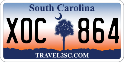 SC license plate XOC864