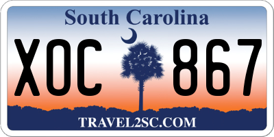 SC license plate XOC867
