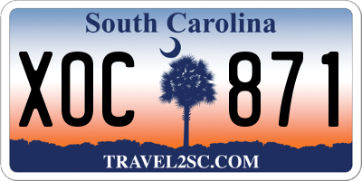 SC license plate XOC871