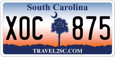 SC license plate XOC875