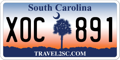 SC license plate XOC891