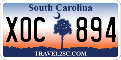 SC license plate XOC894