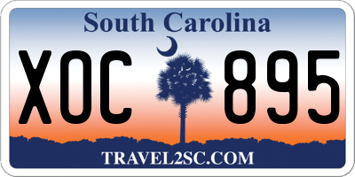 SC license plate XOC895