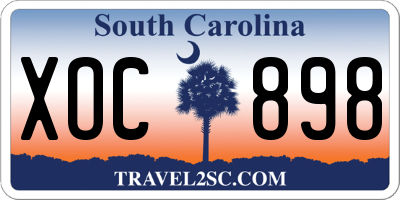 SC license plate XOC898