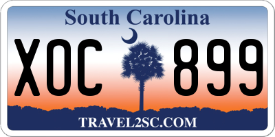 SC license plate XOC899