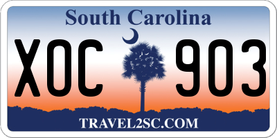 SC license plate XOC903