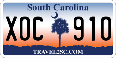 SC license plate XOC910