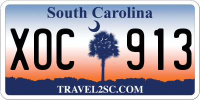 SC license plate XOC913