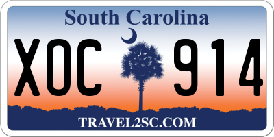 SC license plate XOC914