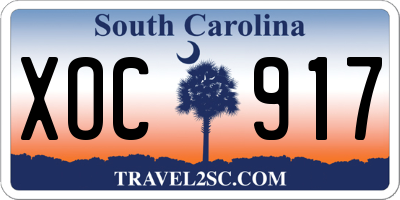 SC license plate XOC917