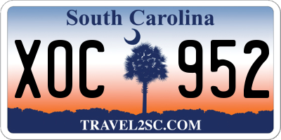 SC license plate XOC952