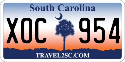 SC license plate XOC954