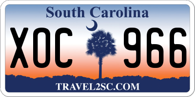 SC license plate XOC966