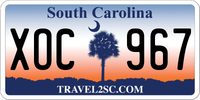 SC license plate XOC967