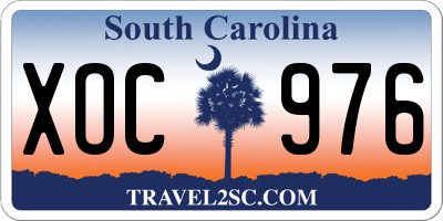 SC license plate XOC976