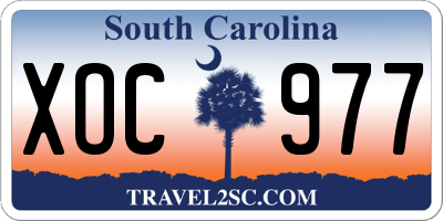 SC license plate XOC977