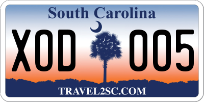 SC license plate XOD005