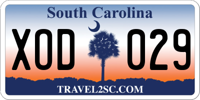 SC license plate XOD029
