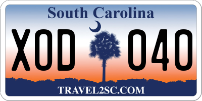 SC license plate XOD040